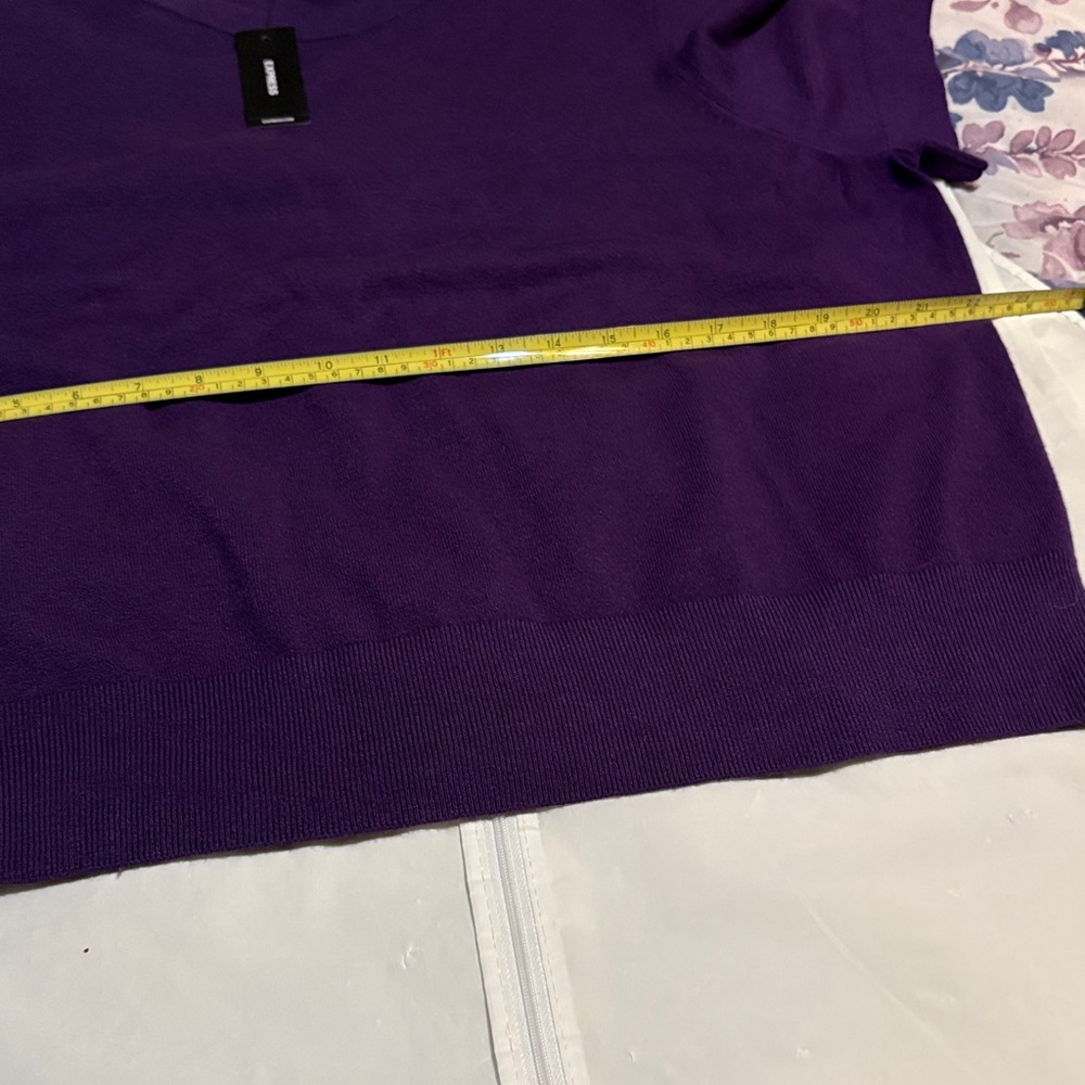 Express Rich Purple Short Sleeve Top - Picture 12 of 12